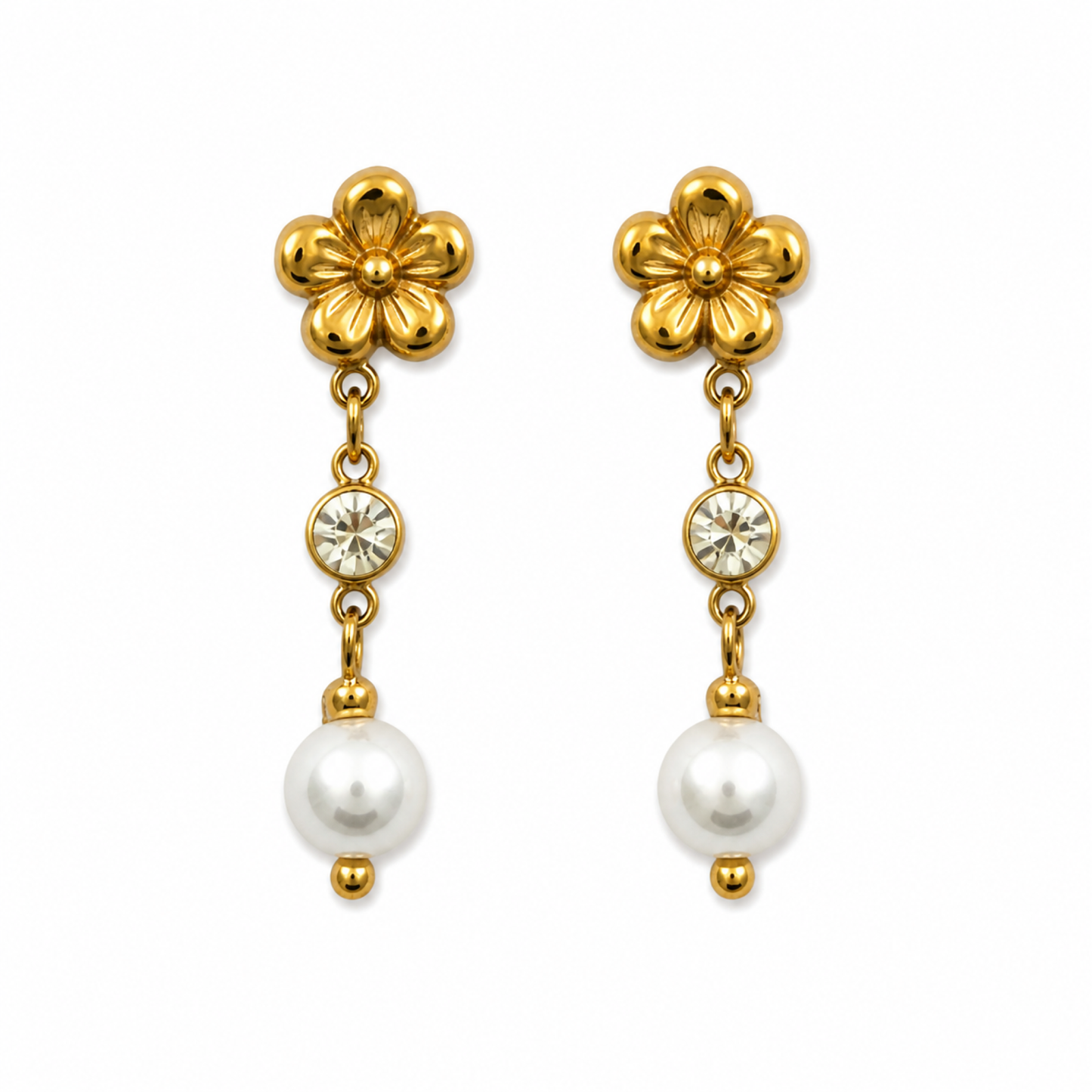 Aretes Flor Perla