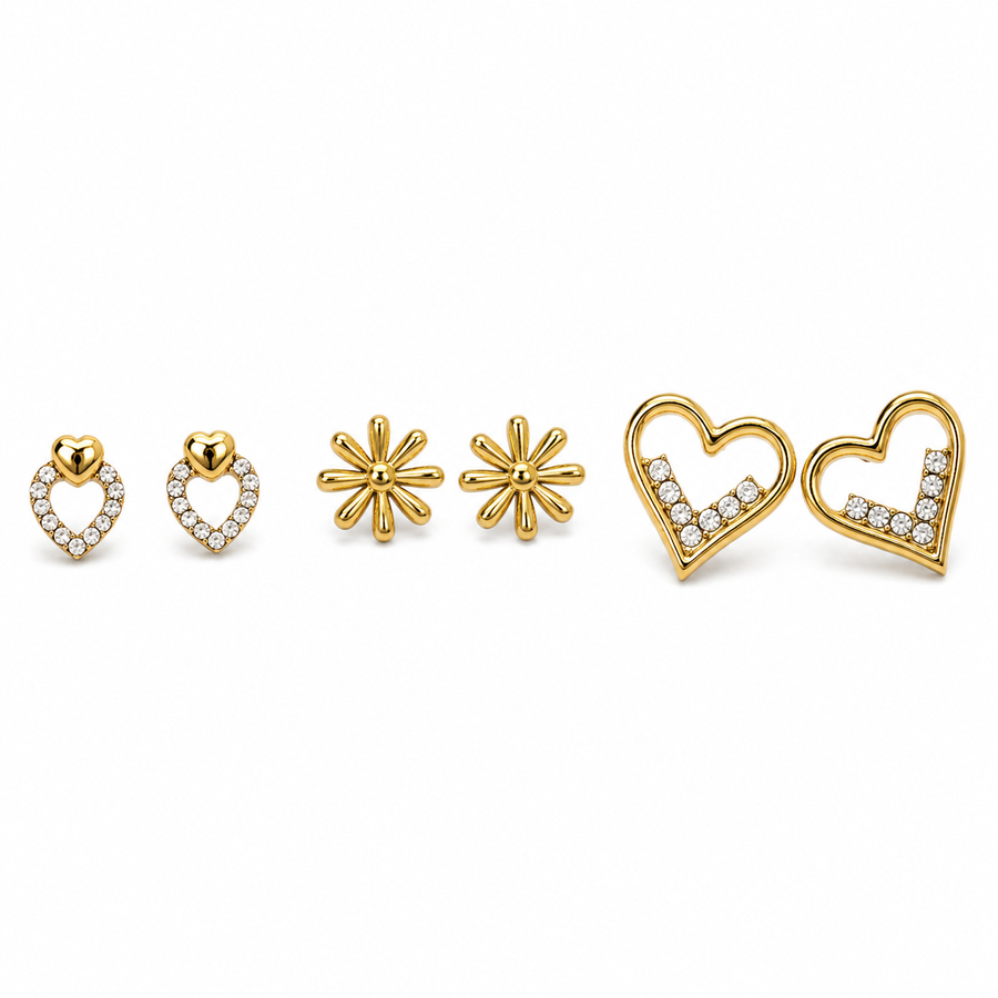 Kit Pendientes Dorados
