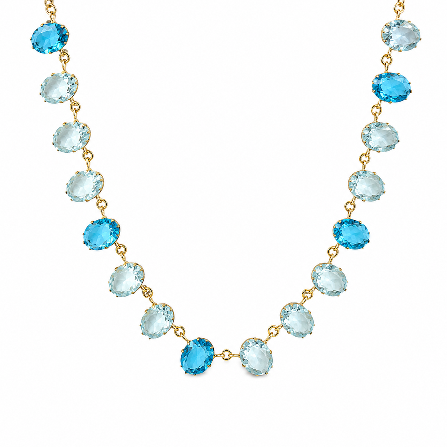 Collar Cristales Azul