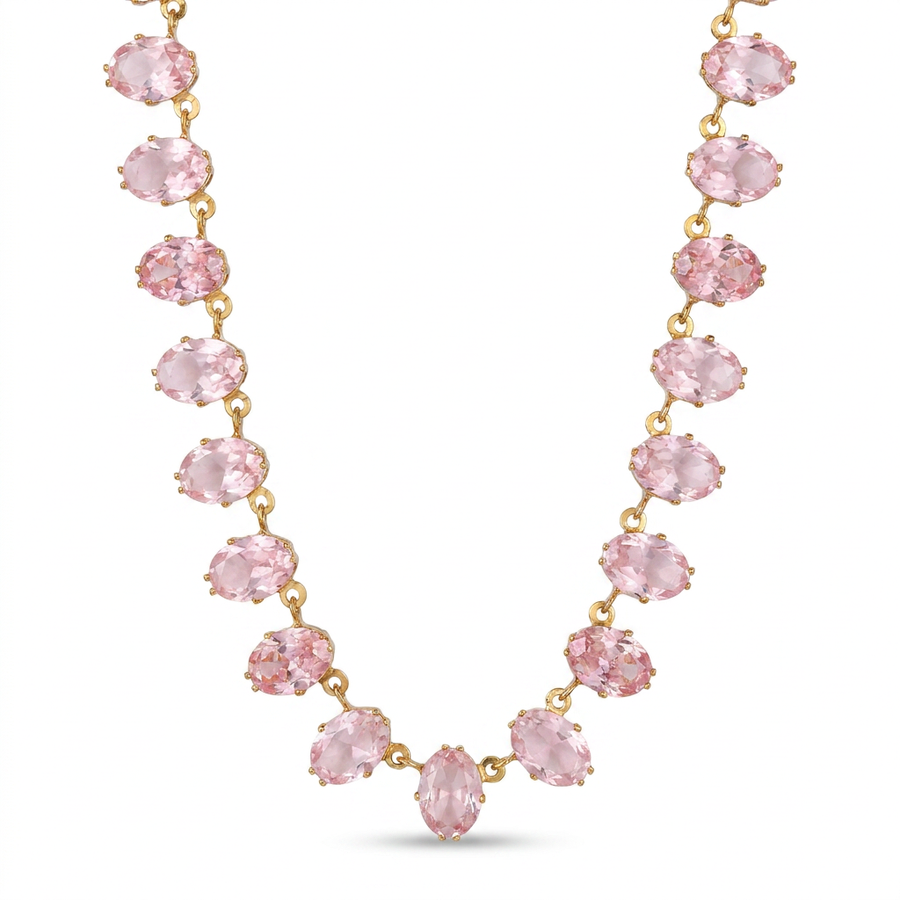 Collar Cristales Rosa