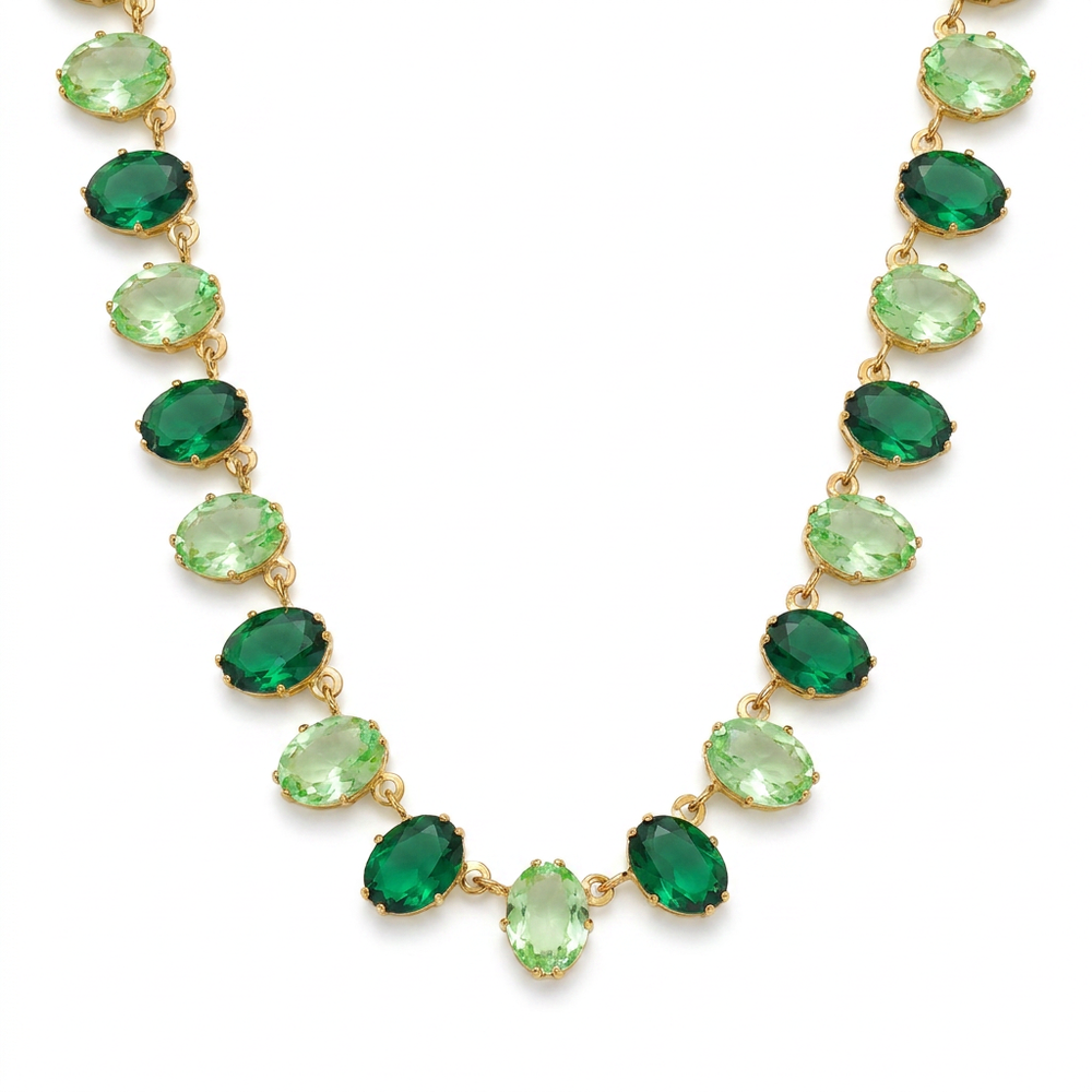 Collar Cristales Verde