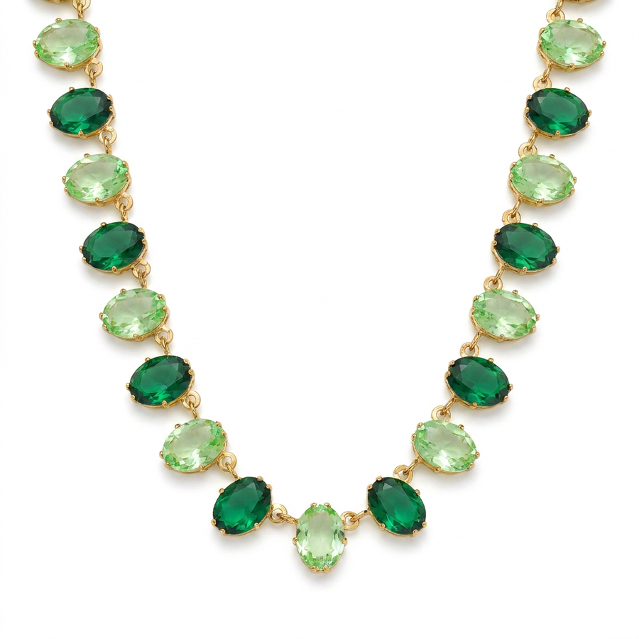 Collar Cristales Verde
