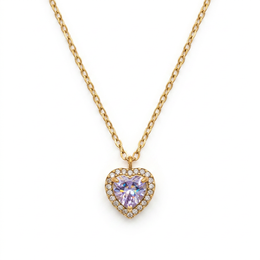 Collar Corazón Lila