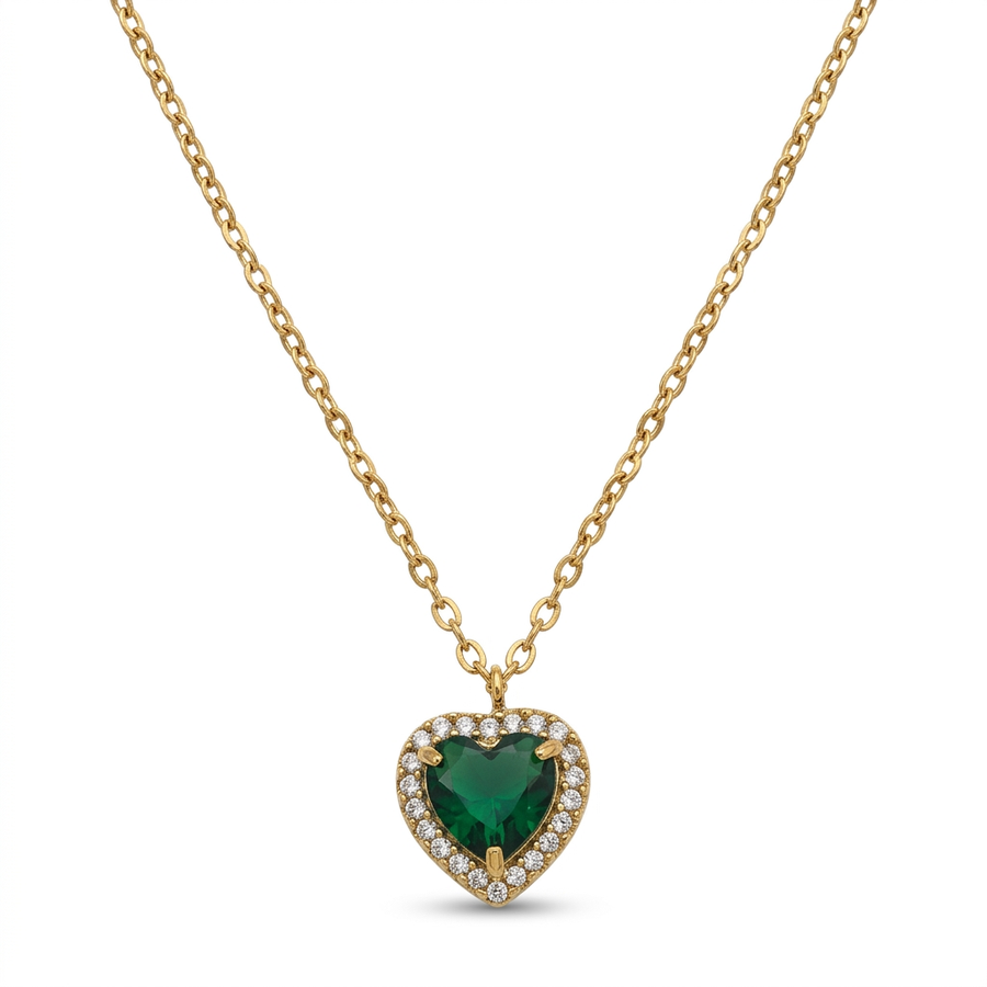 Collar Corazón Verde