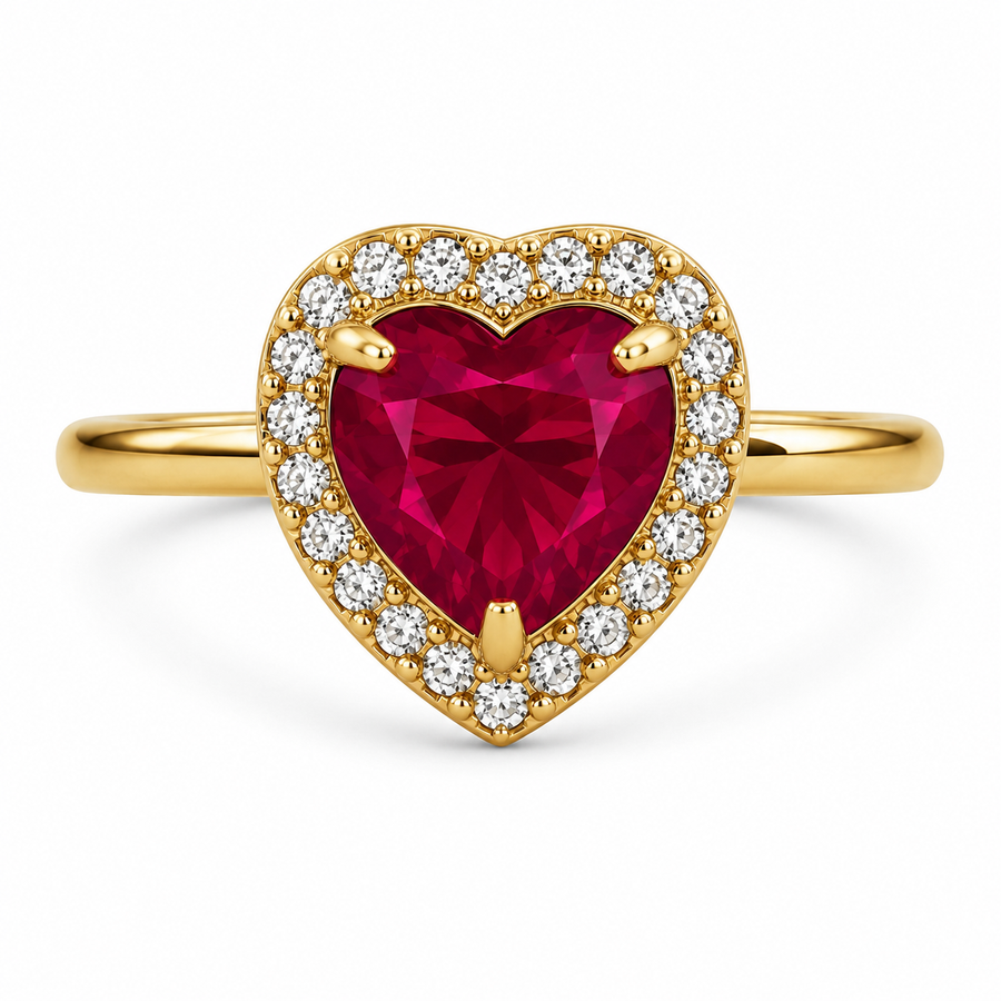 Anillo Corazón Rojo