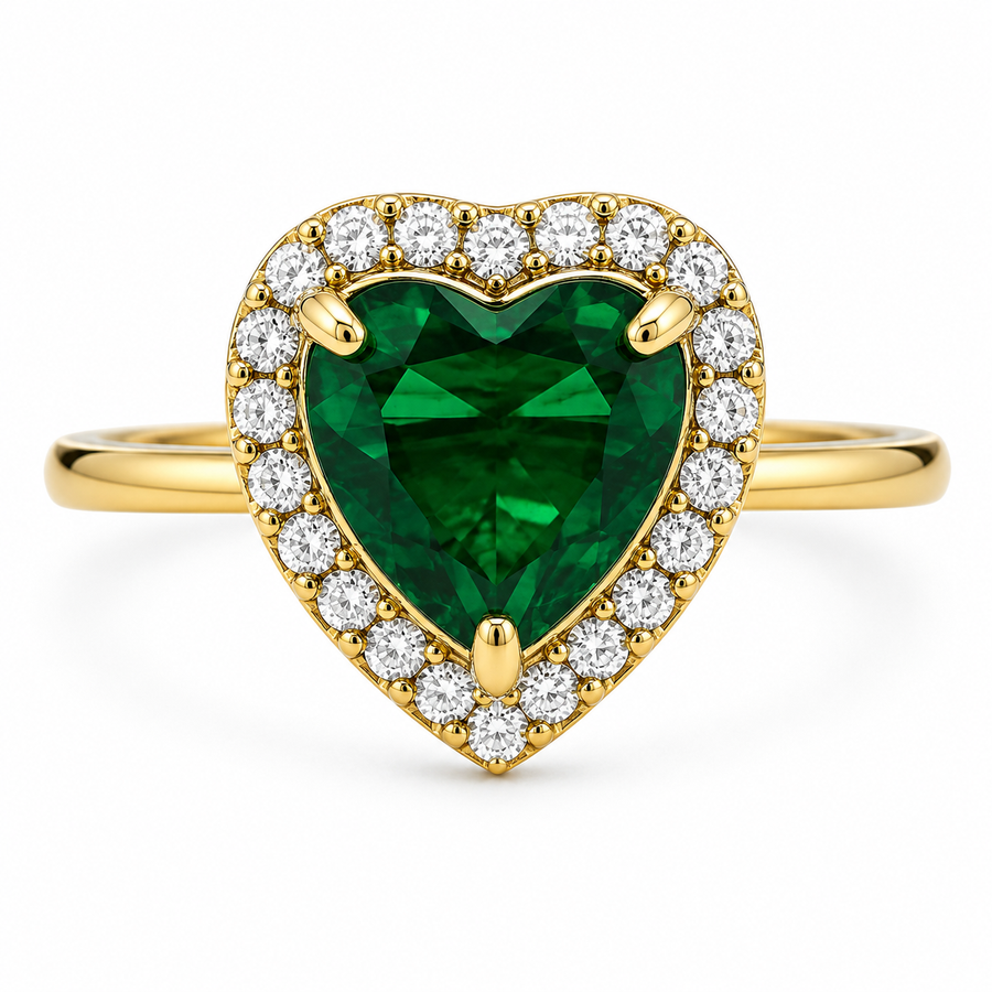 Anillo Corazón Verde