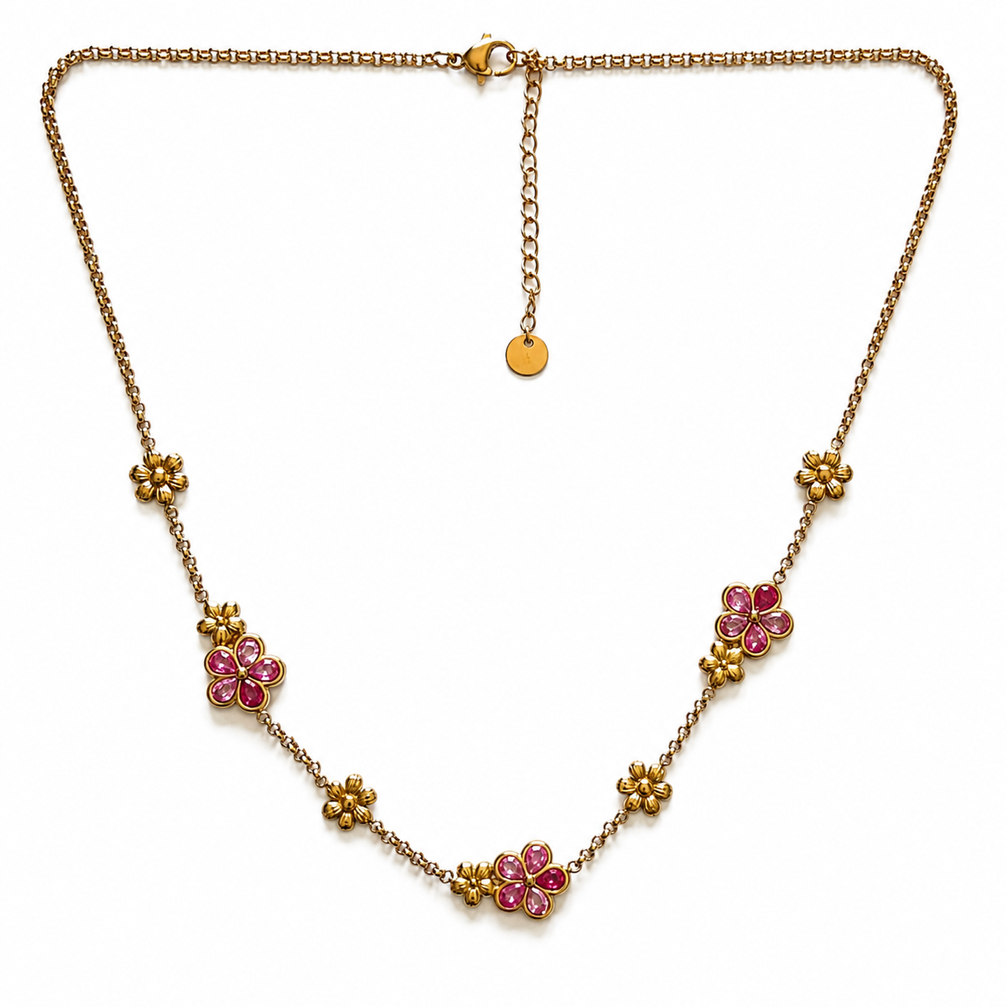 Collar Flores Cristales - 4 Colores