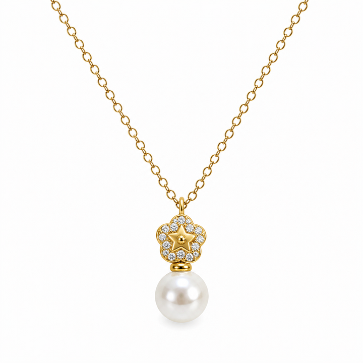 Collar Flor Perla Cristal