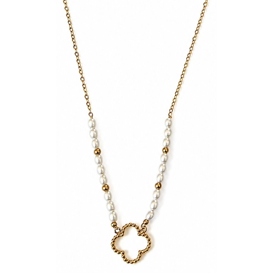 Collar Trébol Perla