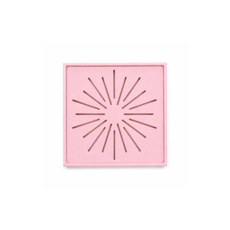 Exhibidor cuadrado diseño radial - 5 Colores