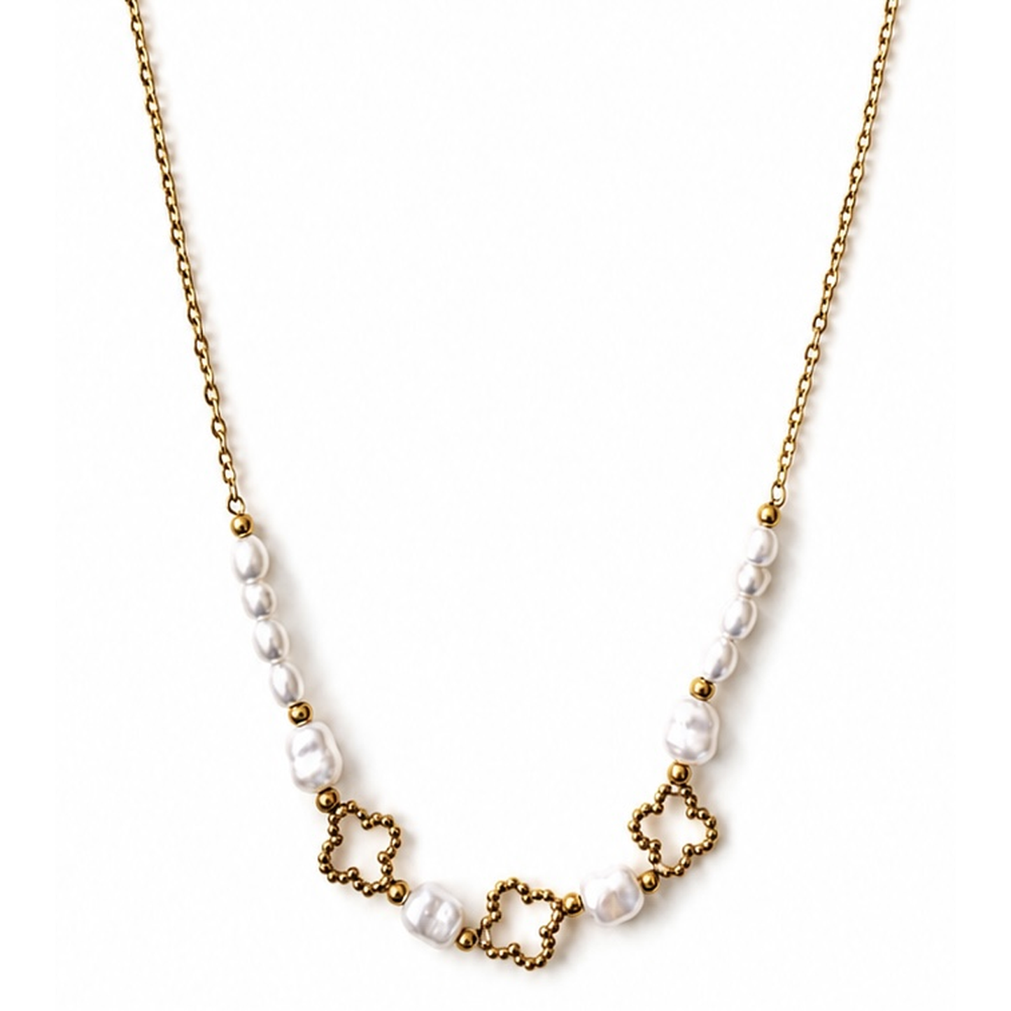 Collar Trébol Perlas