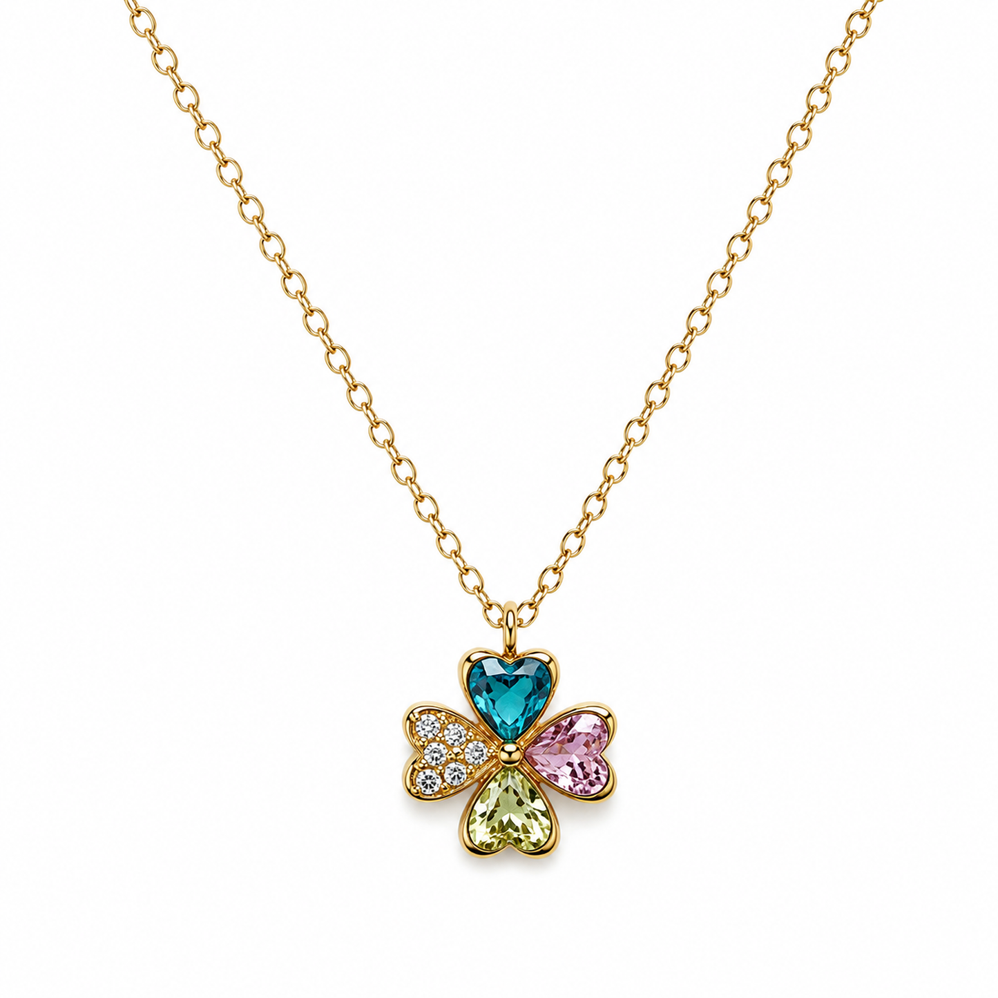 Collar Trébol Cristal - 6 Colores