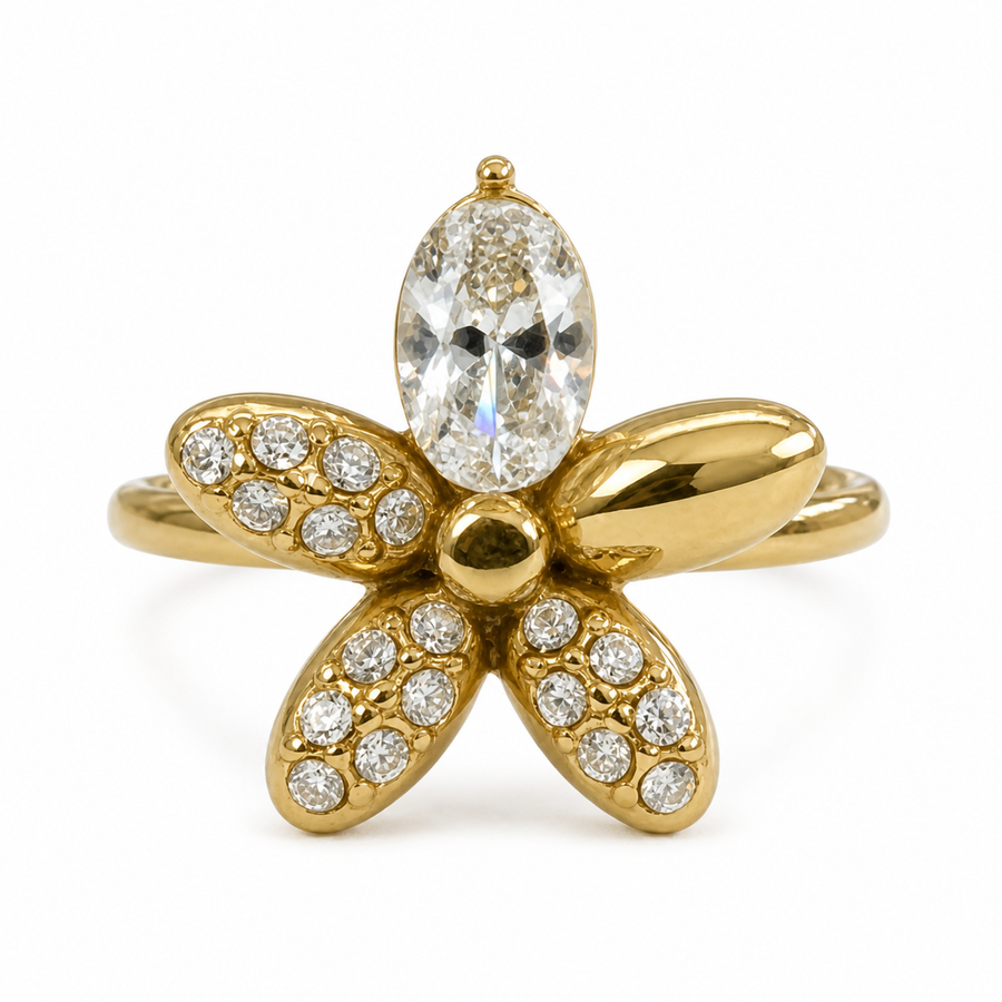 Anillo Flor Cristal - 6 colores