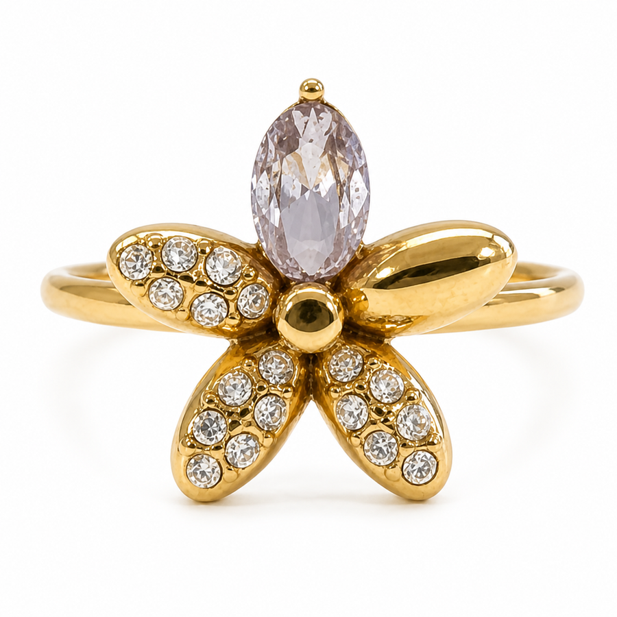 Anillo Flor Cristal - 6 colores