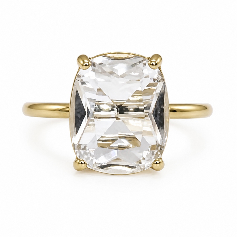 Anillo Rectangular Cristal - 4 Colores