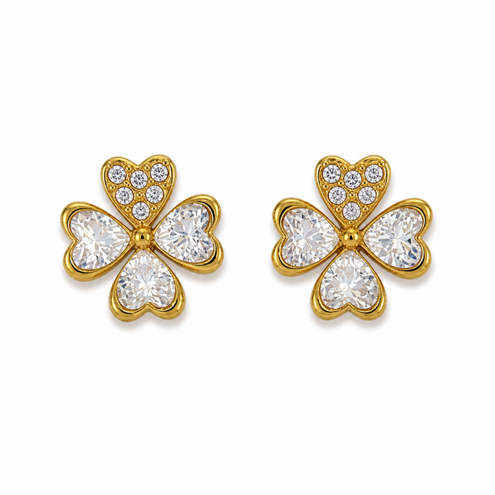 Aretes Trébol Cristal - 6 Colores