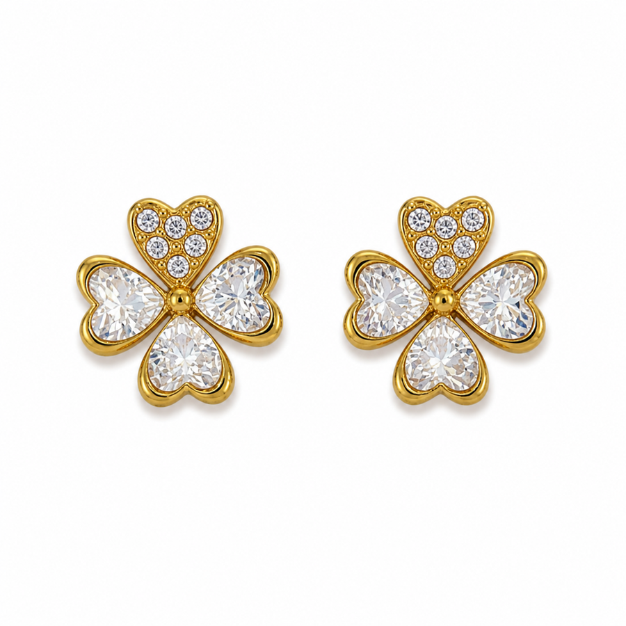 Aretes Trébol Cristal - 6 Colores