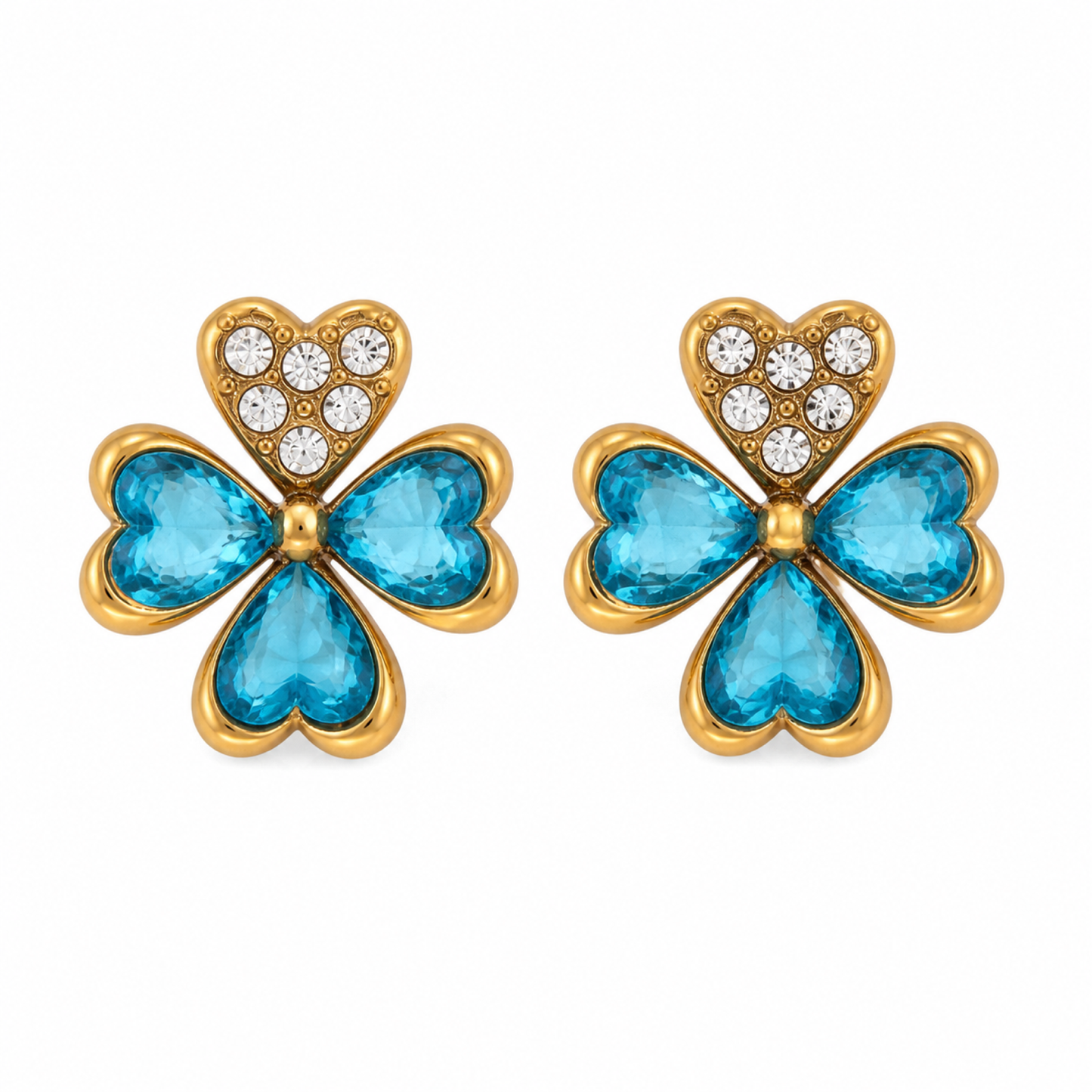 Aretes Trébol Cristal - 6 Colores