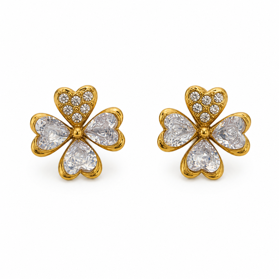 Aretes Trébol Cristal - 6 Colores