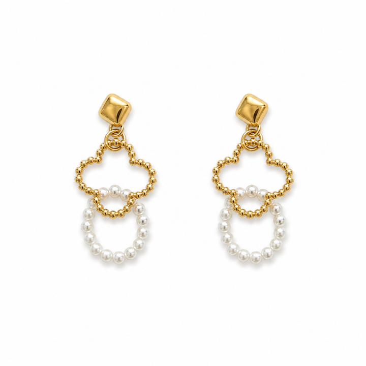 Pendientes Doble Aro Perla