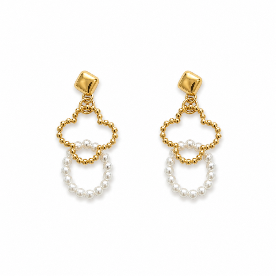 Pendientes Doble Aro Perla