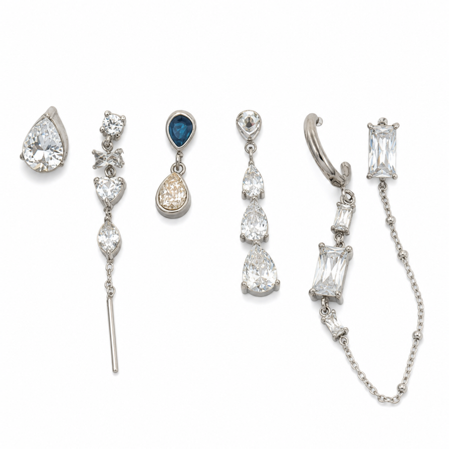 Pack Pendientes Plateado - 3 Colores