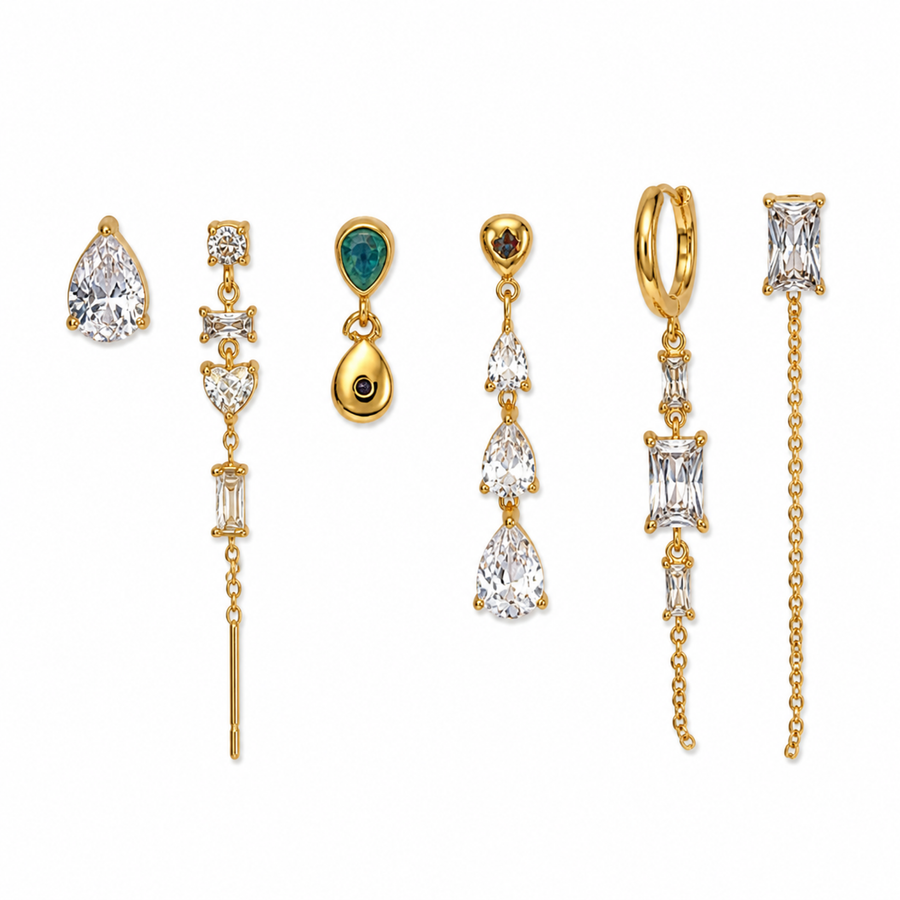Pack Pendientes Dorado - 6 Colores