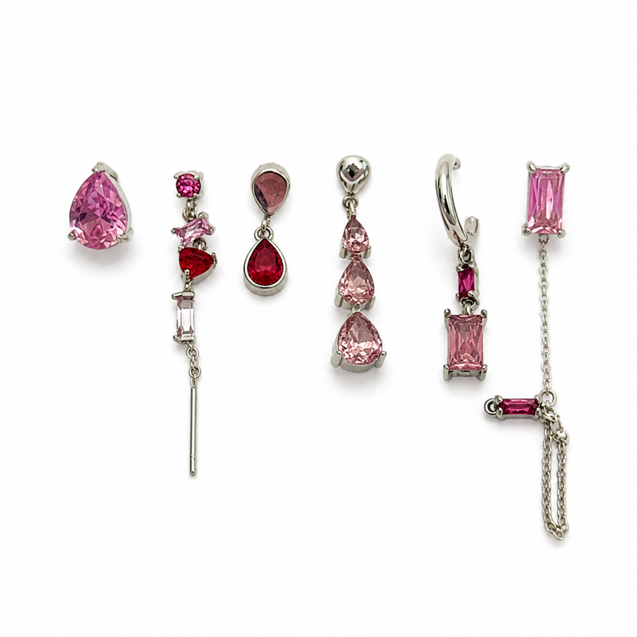 Pack Pendientes Plateado - 3 Colores