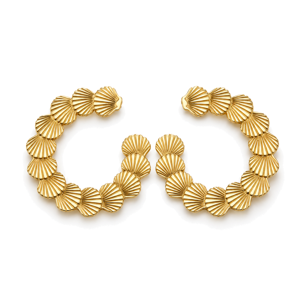 Pendientes Trepadores de Conchas Dorado