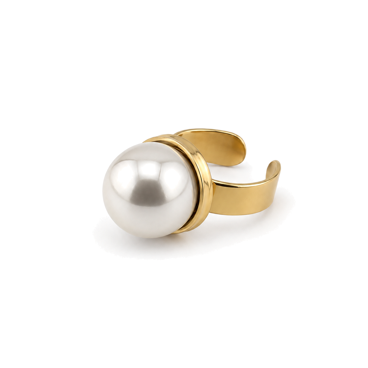 Anillo con Perla Pequeña Dorado
