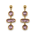 Pendientes Largos con Cristales Geométricos Dorado