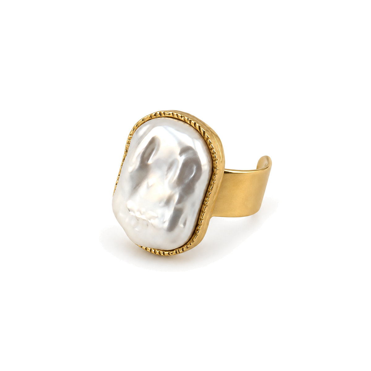 Anillo Orgánico Nacarado Dorado