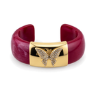 Brazalete Abierto con Mariposa de Cristales Dorado