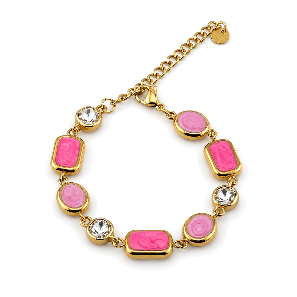Pulsera Geométrica con Cristales Dorado