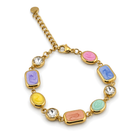 Pulsera Geométrica con Cristales Dorado