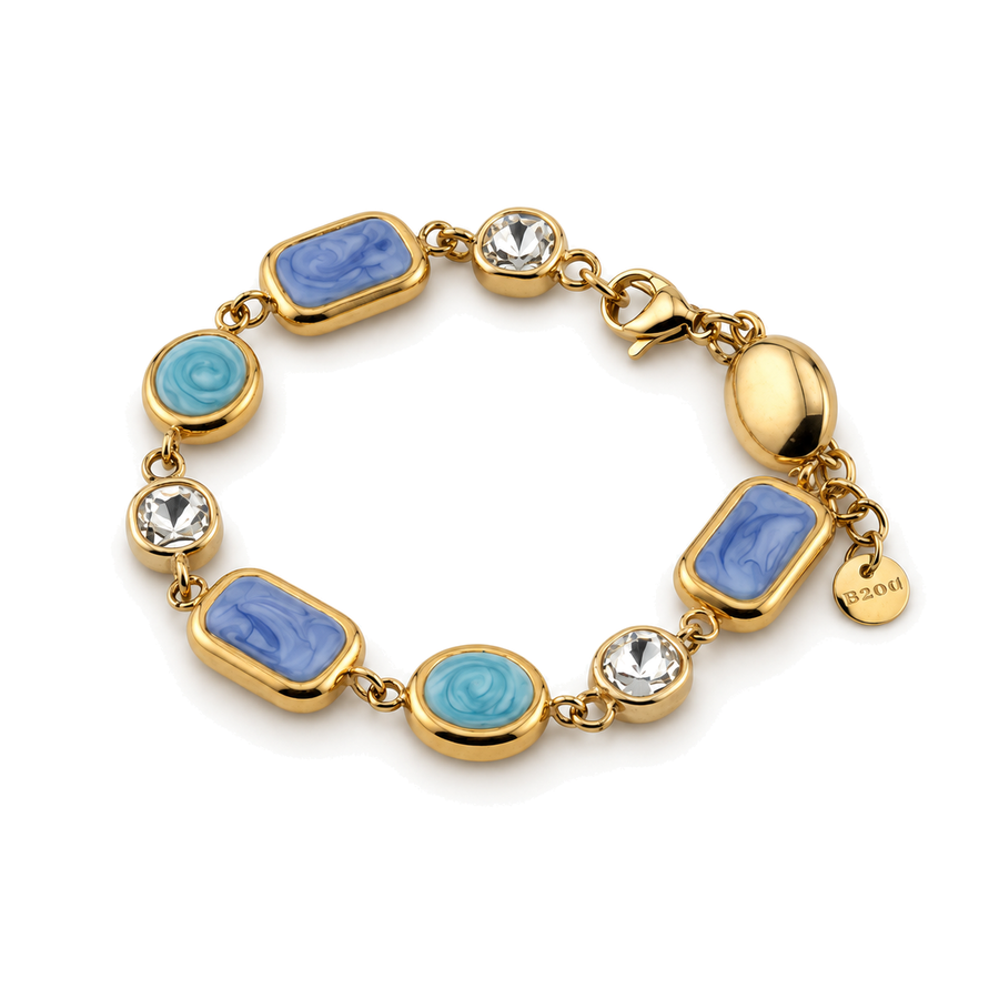 Pulsera Geométrica con Cristales Dorado