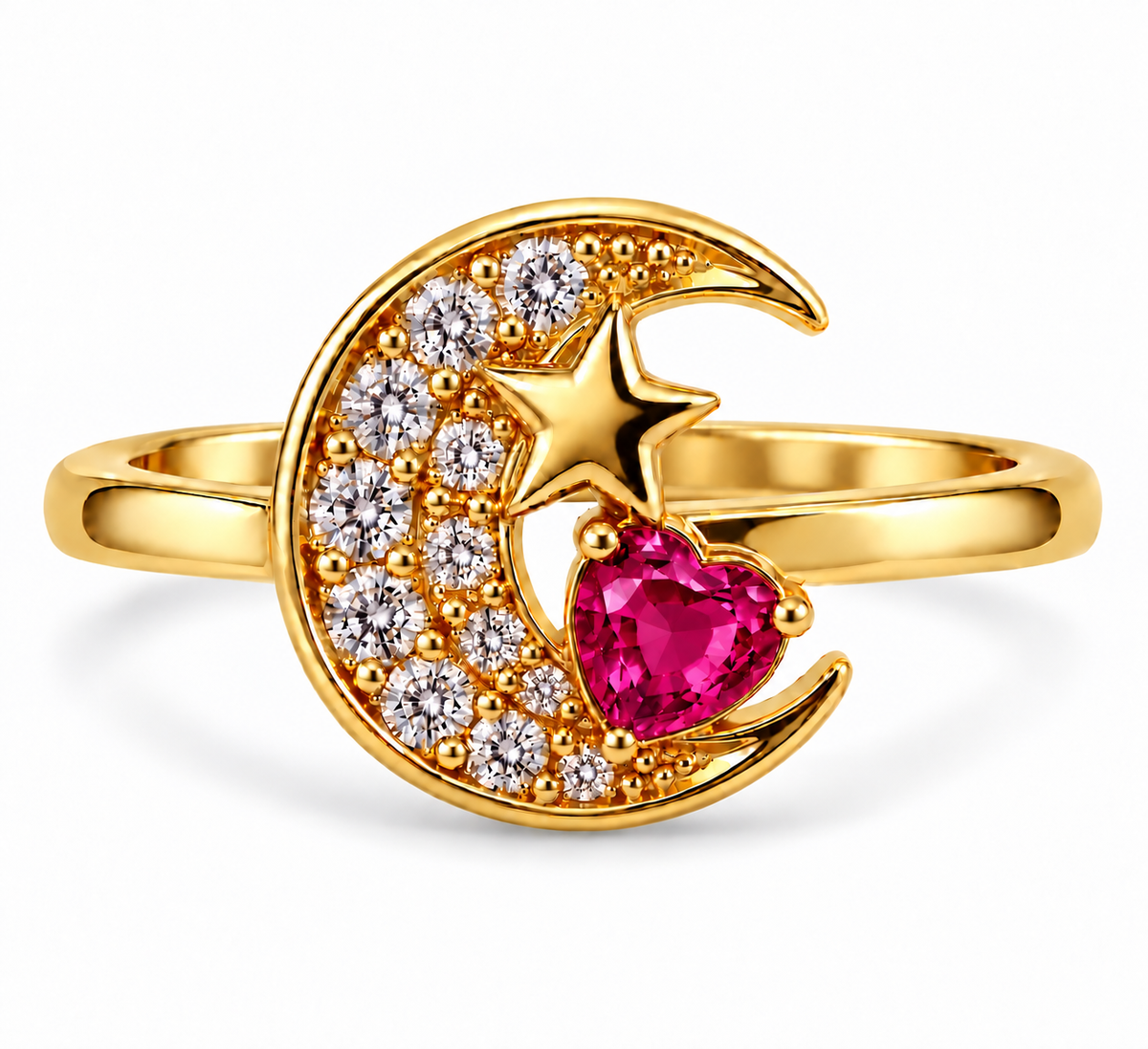 Anillo Luna Cristal - 6 Colores