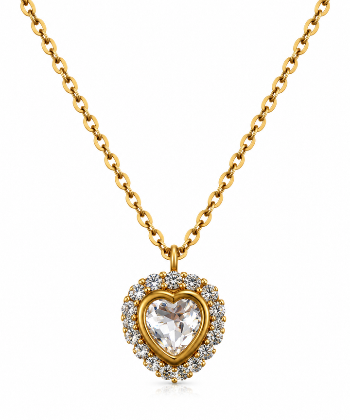 Collar Corazón Cristal - 5 Colores
