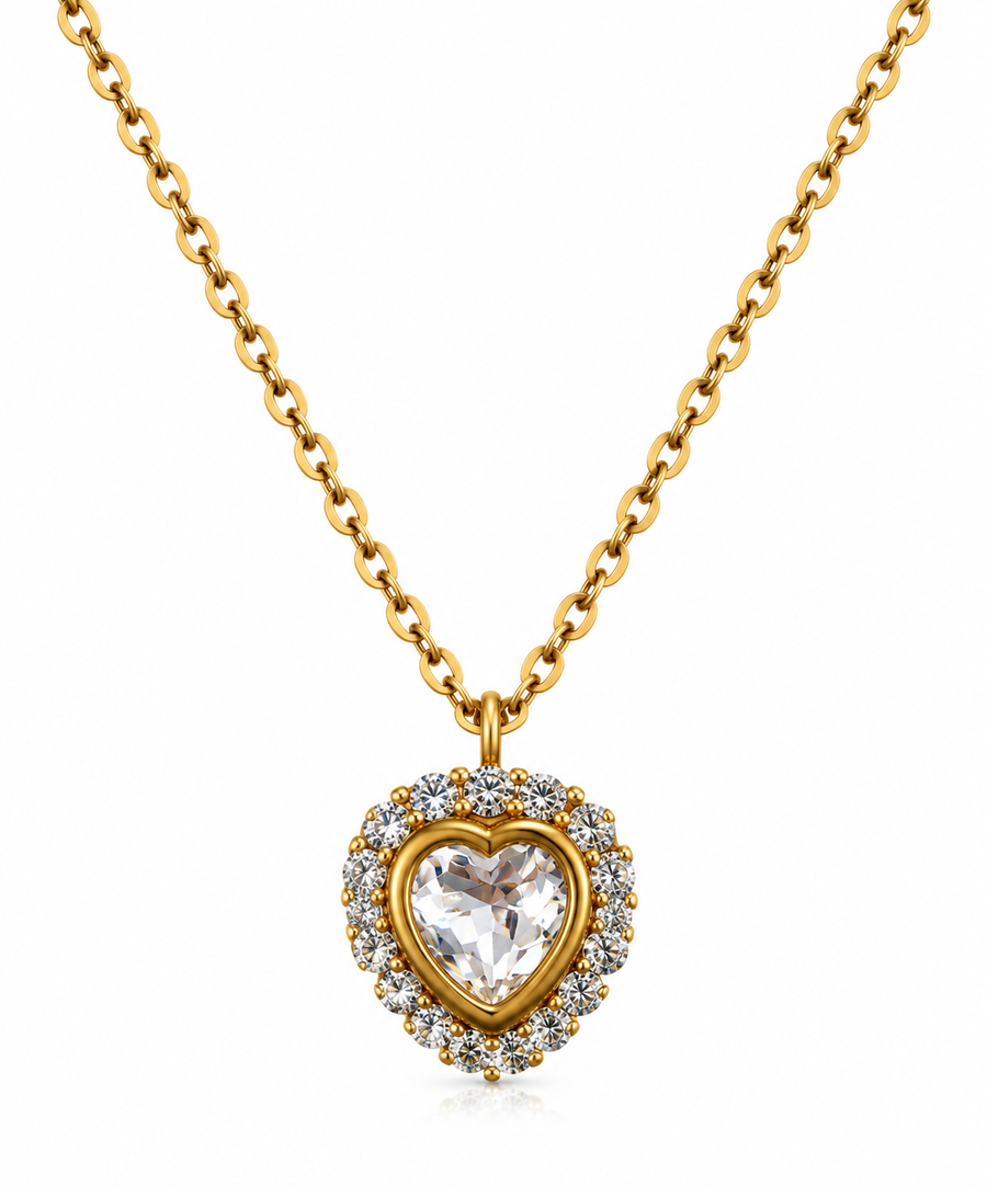 Collar Corazón Cristal - 5 Colores