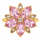 Anillo Flor y  Pétalos Cristal - 6 Colores