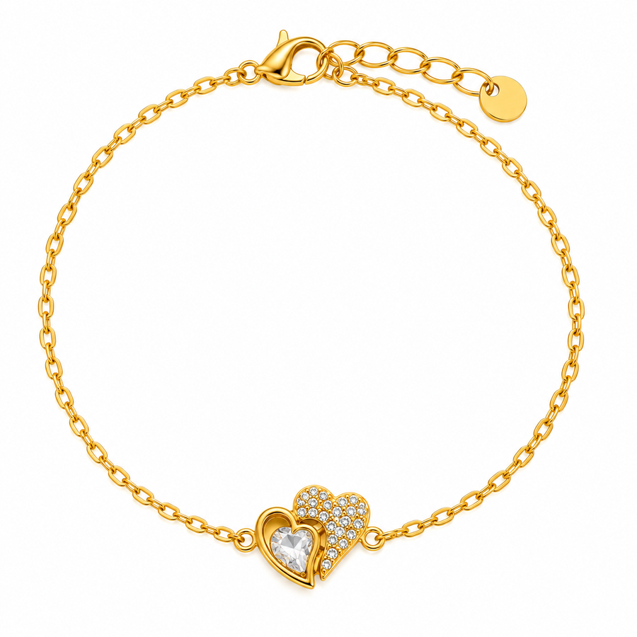 Pulsera Corazones Cristal - 6 Colores