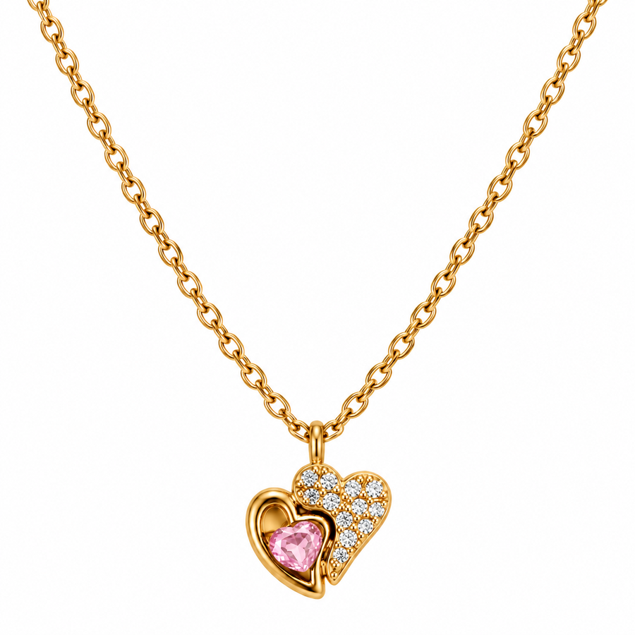 Collar Corazones Cristal - 6 Colores