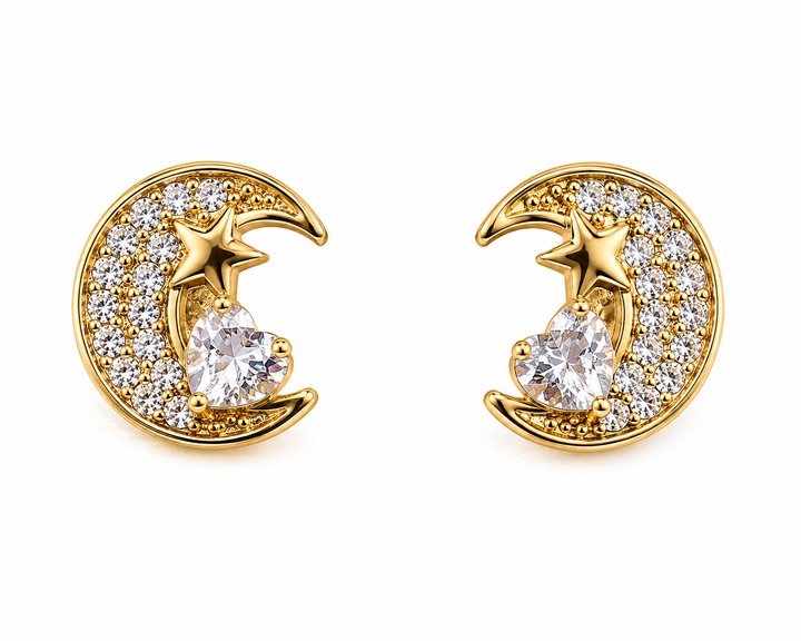 Pendientes Luna Cristal - 6 Colores
