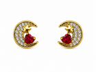 Pendientes Luna Cristal - 6 Colores