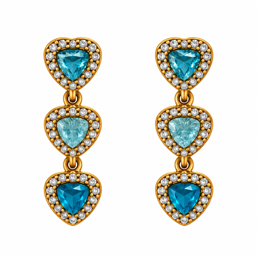 Pendientes Corazones Cristal - 5 Colores
