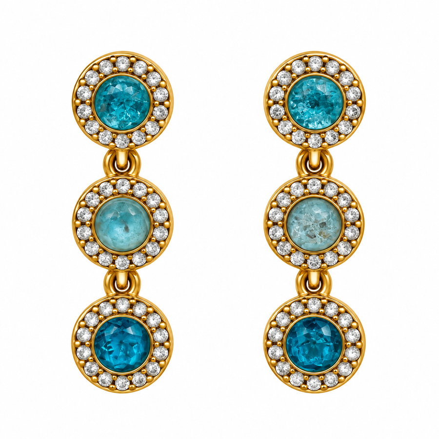 Pendientes Círculos Cristal - 5 Colores