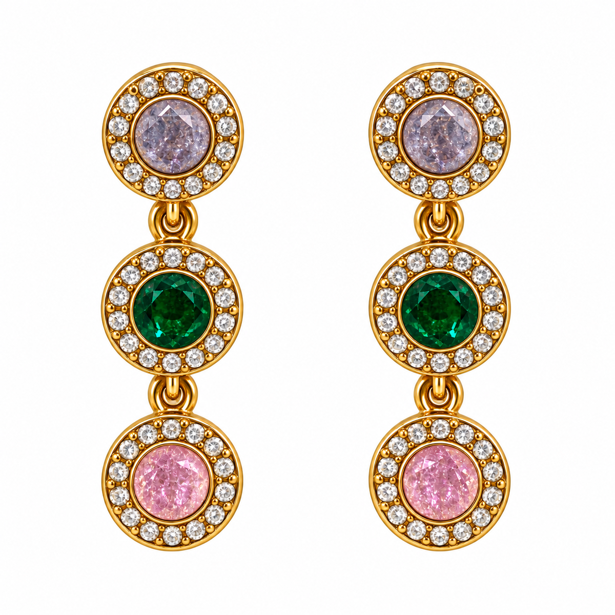 Pendientes Círculos Cristal - 5 Colores