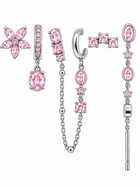 Pack de Pendientes Flor Cristal Plateado - 3 Colores