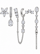 Pack de Pendientes Flor Cristal Plateado - 3 Colores