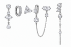 Pack de Pendientes Formas Cristal Plateado - 3 Colores